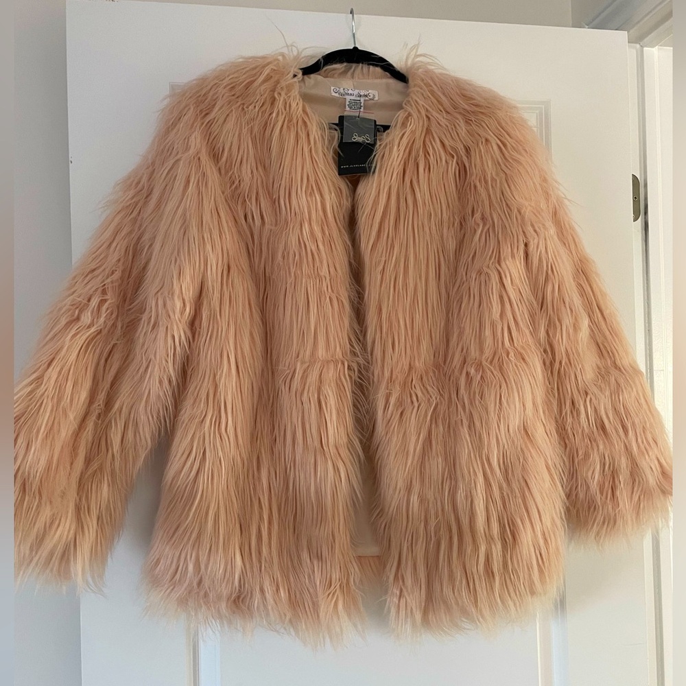 JLux label faux fur coat medium
